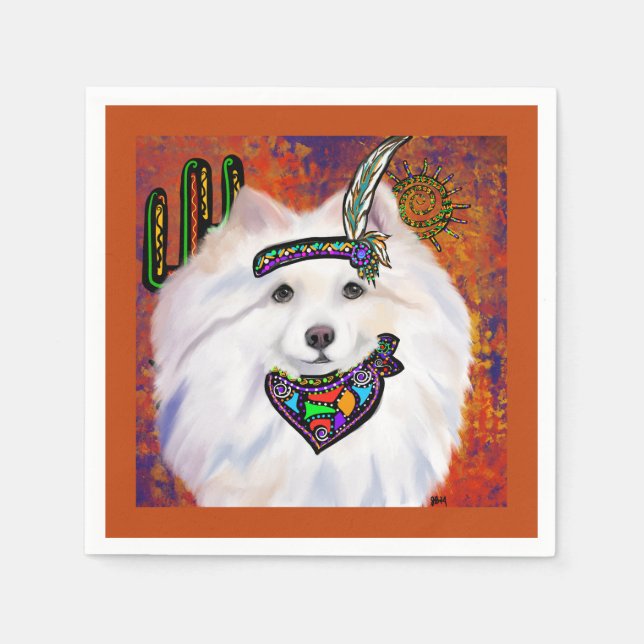 American Eskimo Dog Serviette (Vorderseite)