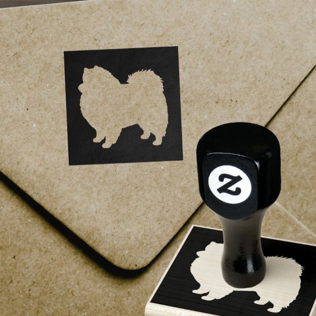 American Eskimo Dog Silhouette Eskie Gummistempel (Von Creator hochgeladen)