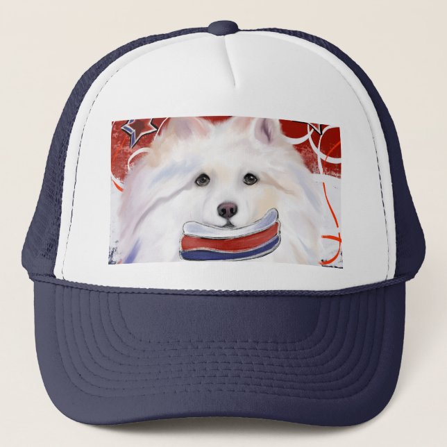 American Eskimo Dog Truckerkappe (Vorderseite)