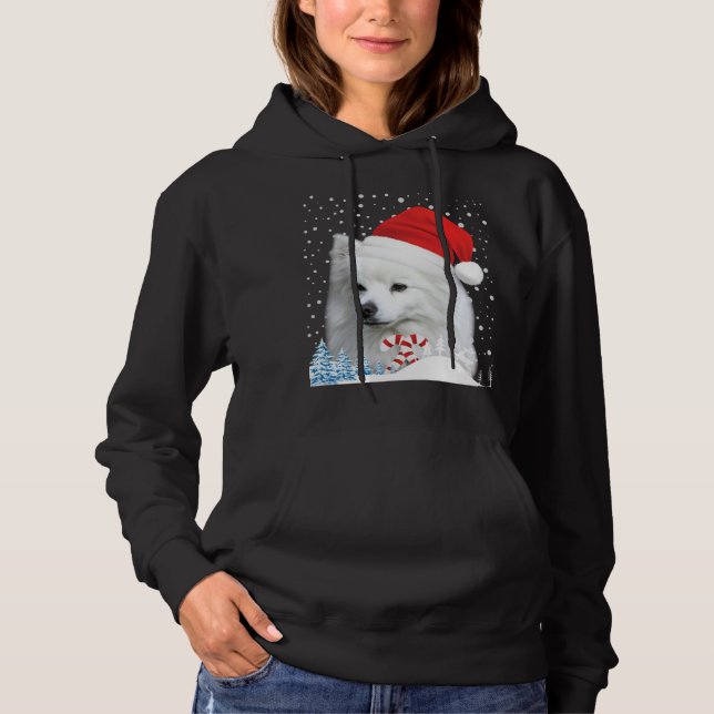 American Eskimo Dog Ugly Christmas Sweater Santa H Hoodie (Vorderseite)