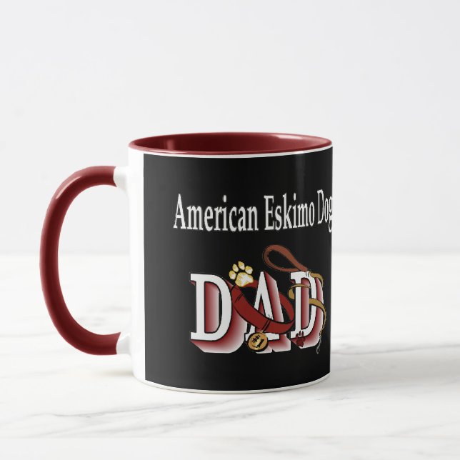 American Eskimo Dog Vater Geschenke Tasse (Links)