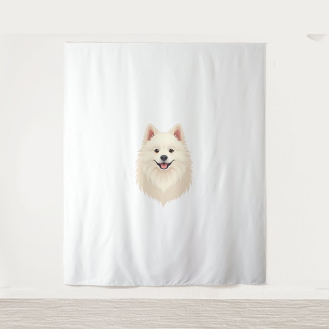 American Eskimo Dog Wandteppich (Vorderseite)