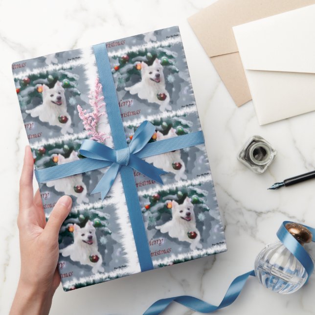 American Eskimo Dog Weihnachten Geschenkpapier (Schenken)