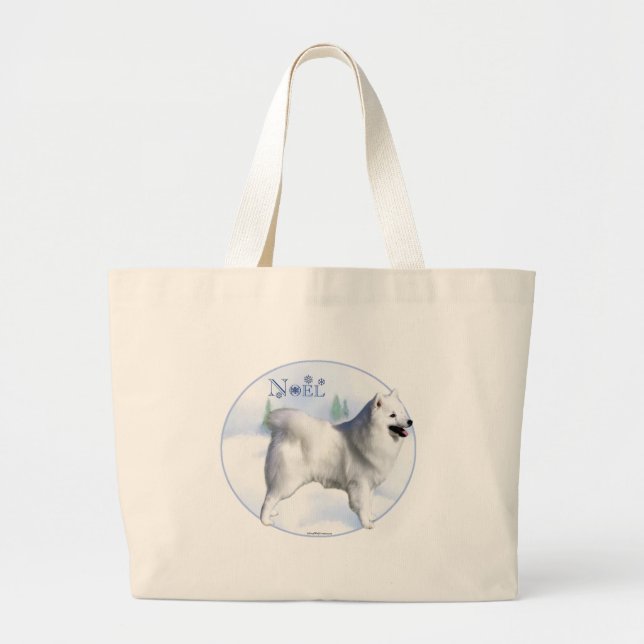 American Eskimo Dog Weihnachten Jumbo Stoffbeutel (Vorne)