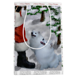 American Eskimo Dog Weihnachten Mittlere Geschenktüte