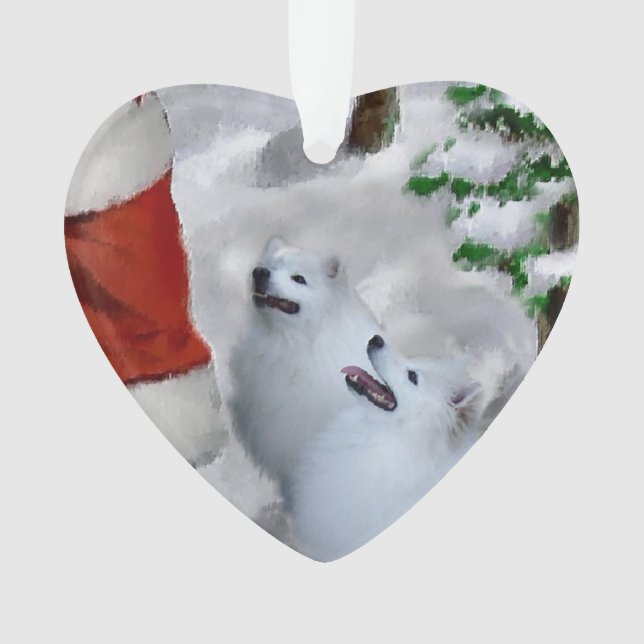 American Eskimo Dog Weihnachten Ornament (Vorderseite)