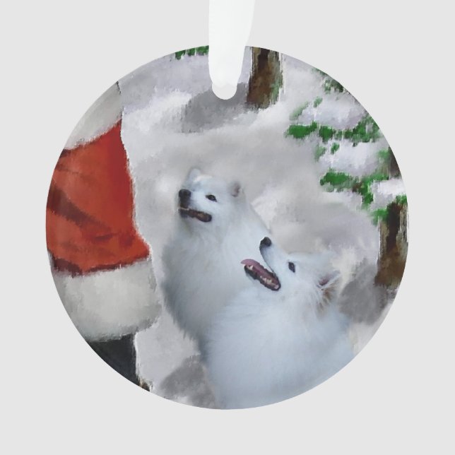 American Eskimo Dog Weihnachten Ornament (Vorderseite)