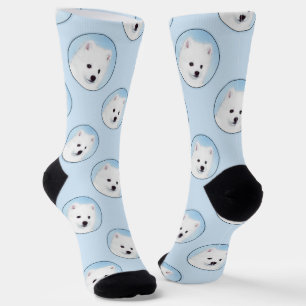 American Eskimo Eskie Puppy Painting Niedliche Dog Socken