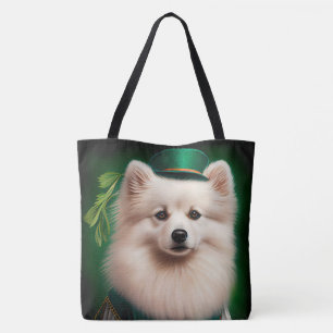 American Eskimo Hund in St. Patrick's Day Dress Tasche