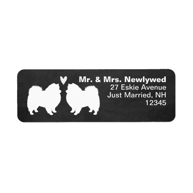 American Eskimo Hund Silhouetten Eskies with Heart (Vorne)