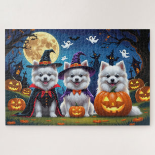 American Eskimo Hunde Pumpkin Halloween Funny