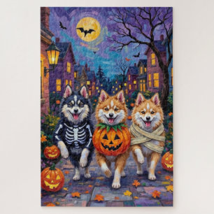 American Eskimo Hunde Trick-or-Treating Halloween
