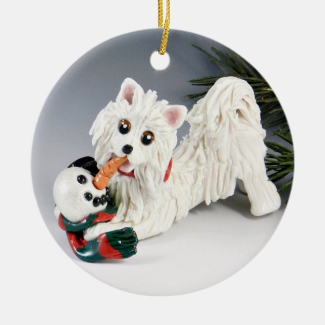 American Eskimo Keramik Ornament (Vorne)
