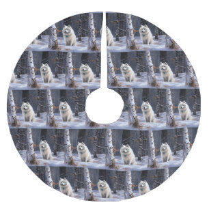 American Eskimo Let It Snow Weihnachten Polyester Weihnachtsbaumdecke