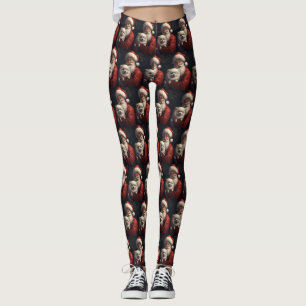 American Eskimo mit Weihnachtsmann Weihnachten Leggings