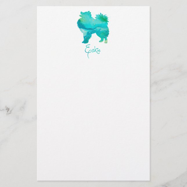American Eskimo Watercolor Design Briefpapier (Vorderseite)