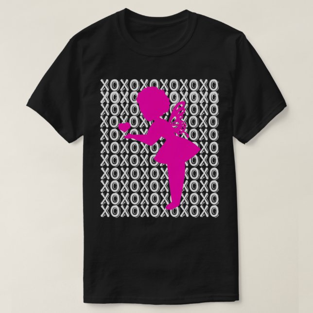 American Fairy Silhouette Black Liebe Fairy T-Shirt (Design vorne)