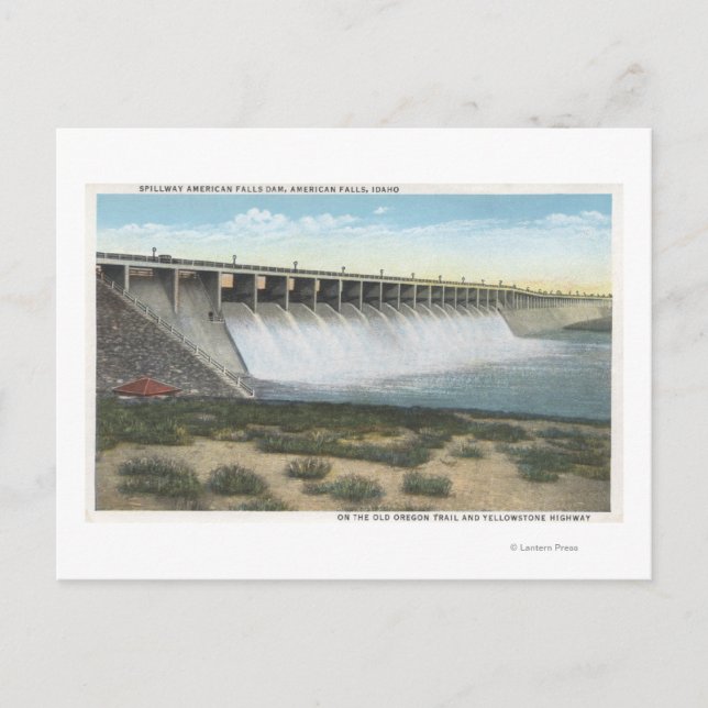 American Falls Dam Spillway, Oregon Postkarte (Vorderseite)