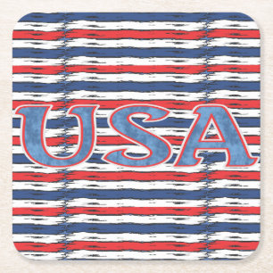 American Family Patriotic Sommerferien Rechteckiger Pappuntersetzer