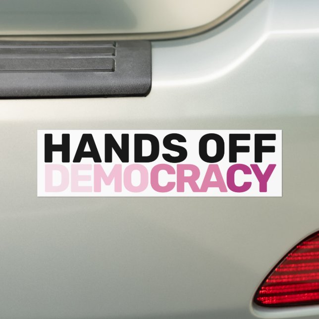 American Feminist Protest Art Hands Off Democracy  Autoaufkleber (Auf Auto)