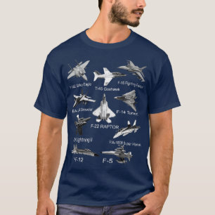 American Fighters Jets F22 Raptor F14 Tomcat Flugz T-Shirt