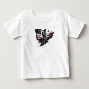 American firefighter.Flag of the United Staaten. Baby T-shirt
