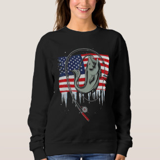 American Fishing Rod Flag Fisherman Us 2 Sweatshirt