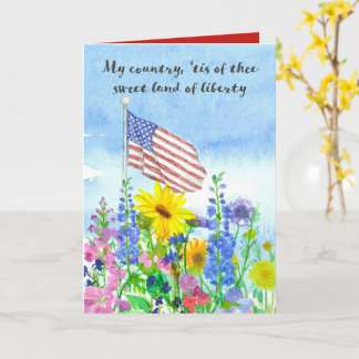 American Flag 250th Anniversary Independence Day Karte