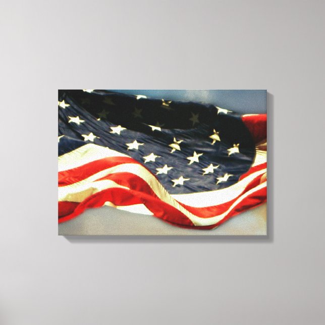American Flag 2 Panel Wrapped Canvas Print Leinwanddruck (Vorderseite)