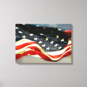 American Flag 2 Panel Wrapped Canvas Print Leinwanddruck