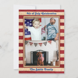 American Flag 3 Family Foto 4. JULY Celebrate Einladung