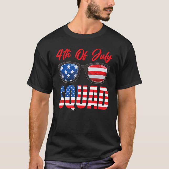 American Flag 4th Of July Squad 4th Of July T-Shirt (Vorderseite)