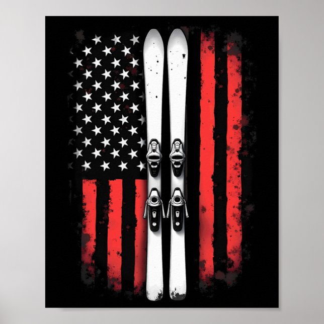 American Flag Alpinski Poster (Vorne)