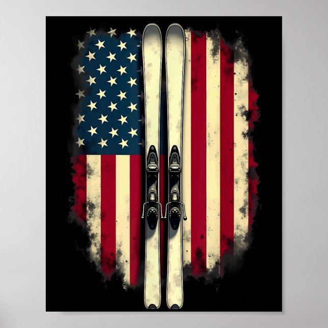 American Flag Alpinski Poster (Vorne)