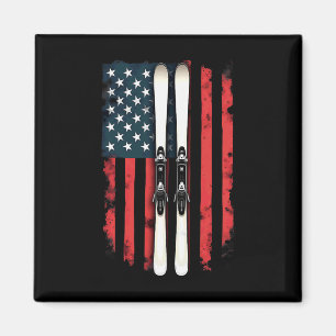 American Flag Alpinskifahrer 1 Magnet