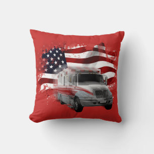 American Flag Ambulance EMT Paramedic Responder Kissen