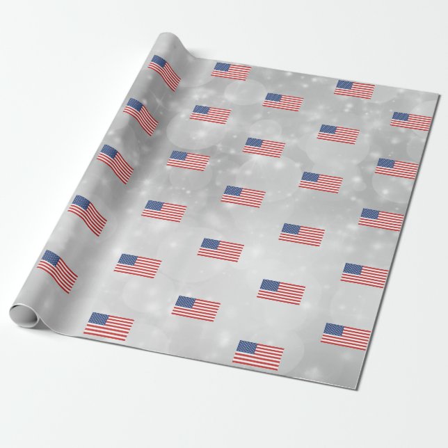 American Flag America USA Patriotic Geschenkpapier (Ungerollt)