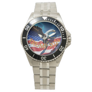 American Flag American Eagle TRUMP 2024 Armbanduhr