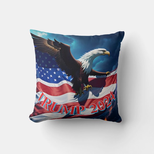 American Flag American Eagle TRUMP 2024 Kissen (Vorderseite)