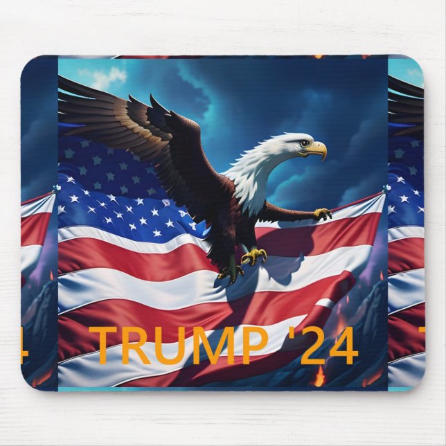 American Flag American Eagle TRUMP 2024 Mousepad (Vorne)