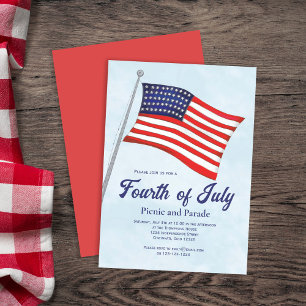 American Flag Amerikanische Unabhängigkeitstag Einladung