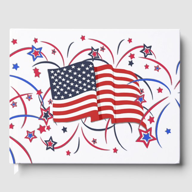 American Flag and Fireworks Gala Gästebuch (Vorderseite)