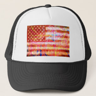 American Flag Art Grunge #2 Truckerkappe