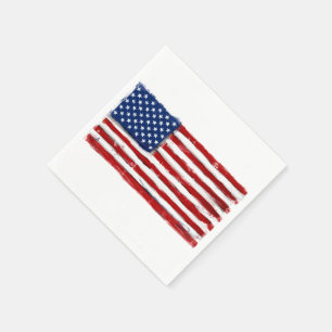American Flag Art Napkin Amerikanische Unabhängigk Serviette