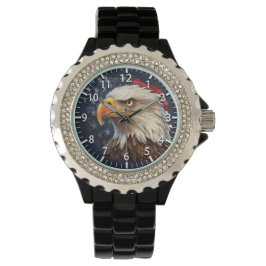 American Flag Bald Eagle Armbanduhr