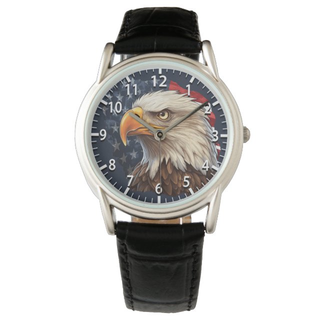 American Flag Bald Eagle Armbanduhr (Vorderseite)