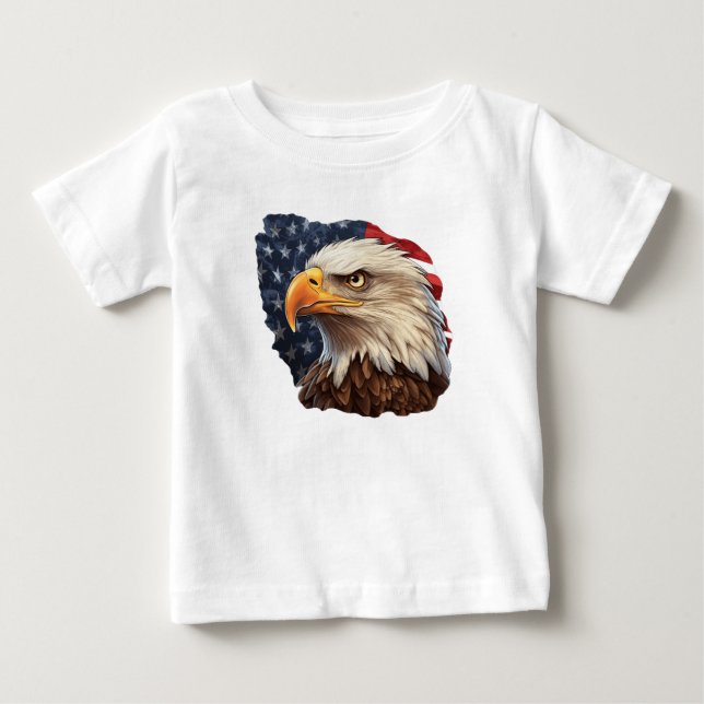 American Flag Bald Eagle Baby T-shirt (Vorderseite)