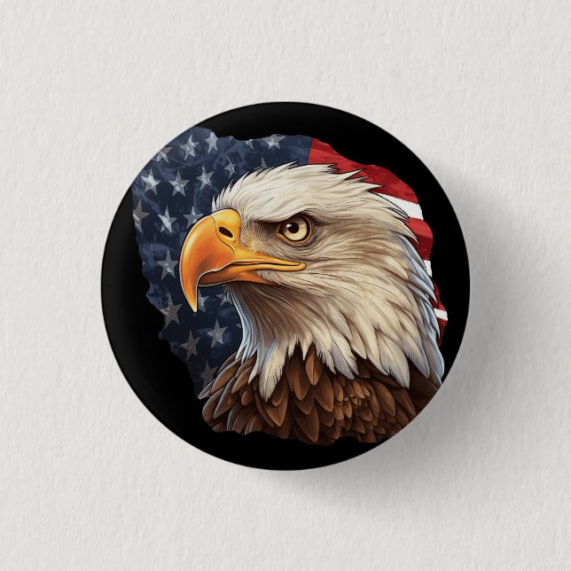 American Flag Bald Eagle Button (Vorderseite)