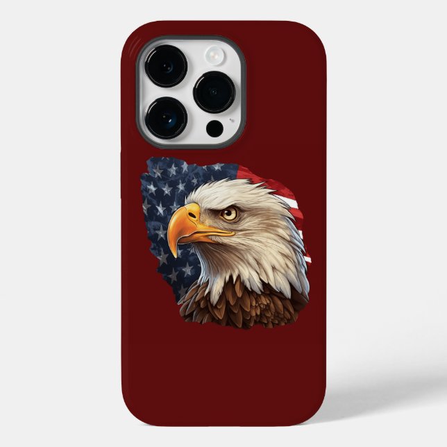 American Flag Bald Eagle Case-Mate iPhone 14 Pro Hülle (Rückseite)