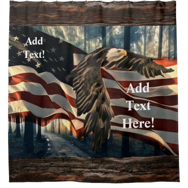 American Flag Bald Eagle Duschvorhang (Vorderseite)